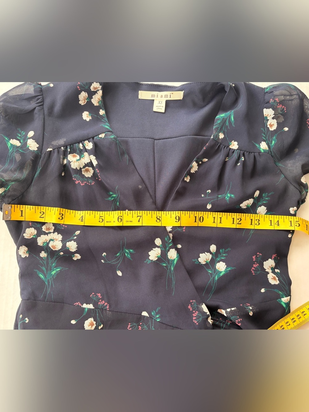 miami navy floral wrap midi dress - Picture 8 of 8